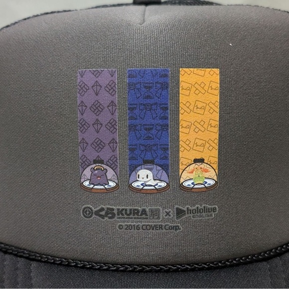 Kura Sushi x Hololive Promo Trucker Snapback Hat Ina Gigi Kronii NEW - Picture 4 of 9